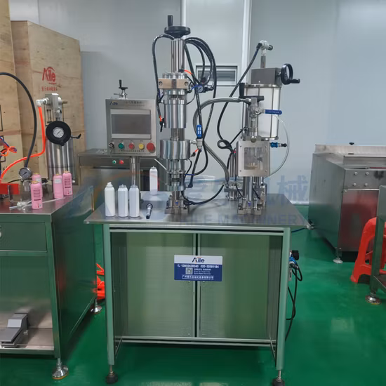 Equipo de llenado de aerosol de bolsa con válvula para aerosol nasal